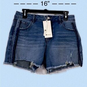 Evaless Distressed Blue Jean Shorts